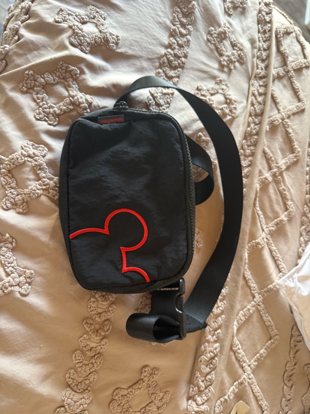 Black Crossbody Sling Bag with Red Accent - Lululemon